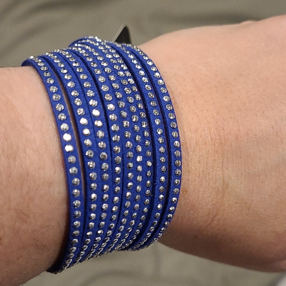 Purple Crystal Wrap Bracelet NWT
